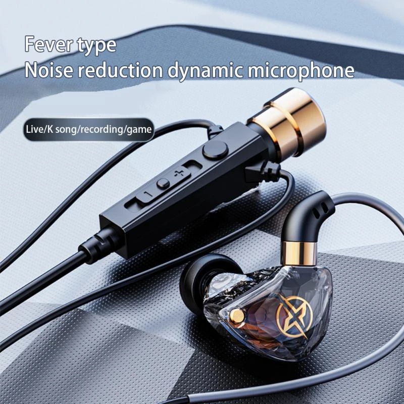 【Readystock + FREE Shipping+ COD】 Kt-02 3.5mm Jack Wired Headphones In-Ear Earphone Sport Earbud With Noise-Cancelling Dynamic Hd Mic For Live Singing Recording. 
