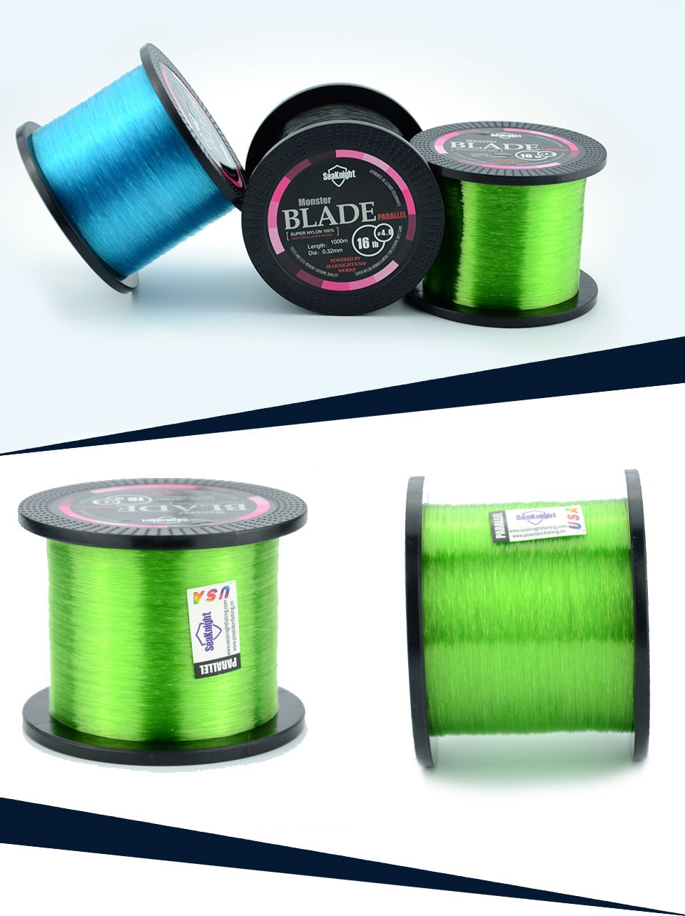 SeaKnight Brand Blade Series 1000m Computers Nylon Fishing Line - White 5.0. 