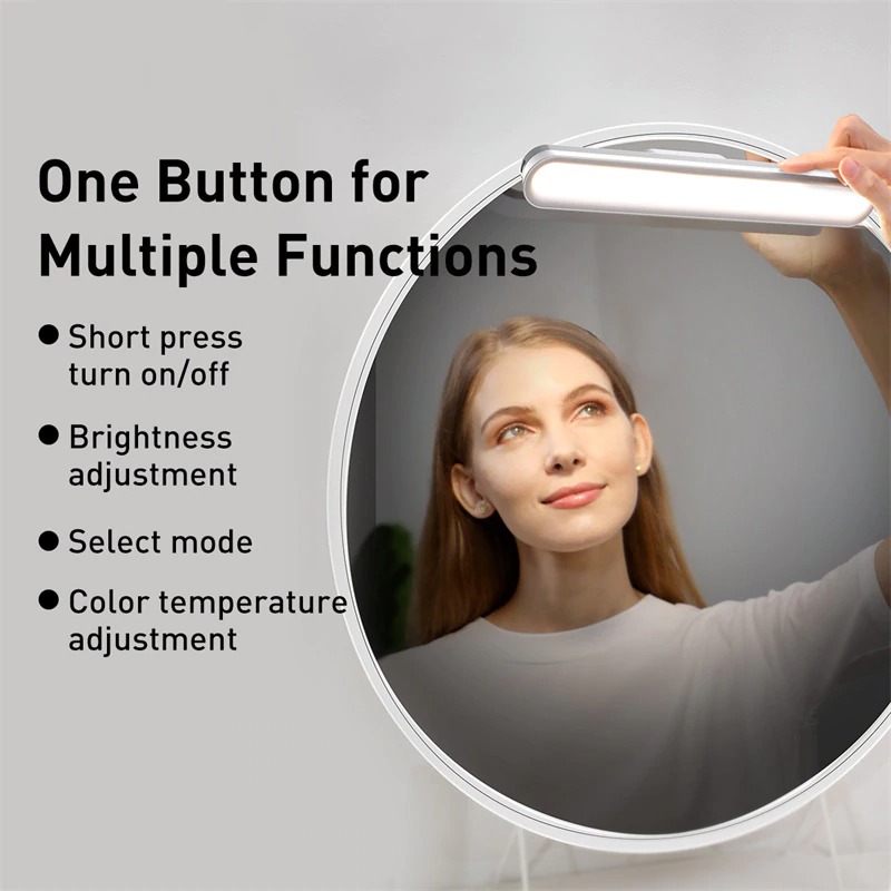 Baseus Magnetic Table Lamp Hanging Wireless Touch LED Desk Lamp Home Cabinet Study Reading Lamp Stepless Dimming USB Night Light. 