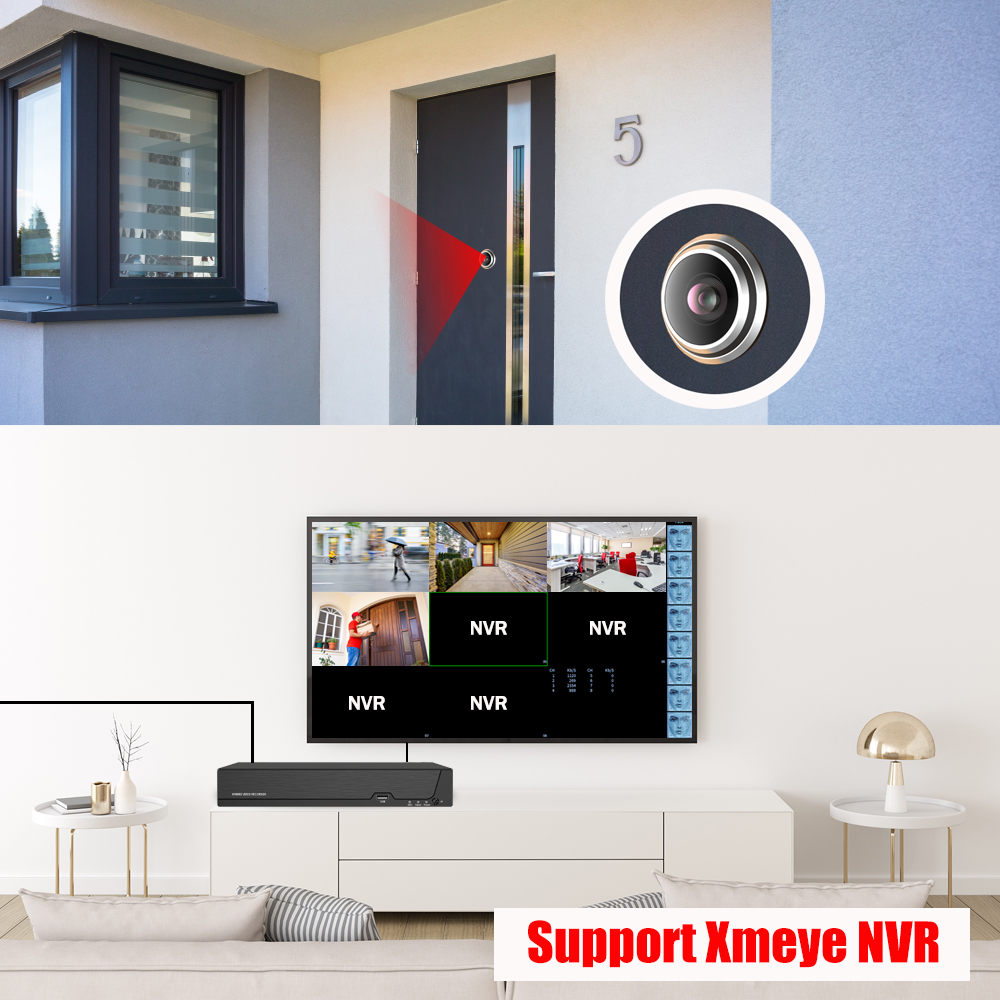 iCSEE Wi fi Smart Door Eye Hole Security 1080P HD Wide Angle FishEye CCTV Network Mini Peephole Door Wifi IP Camera P2P TF Card. 