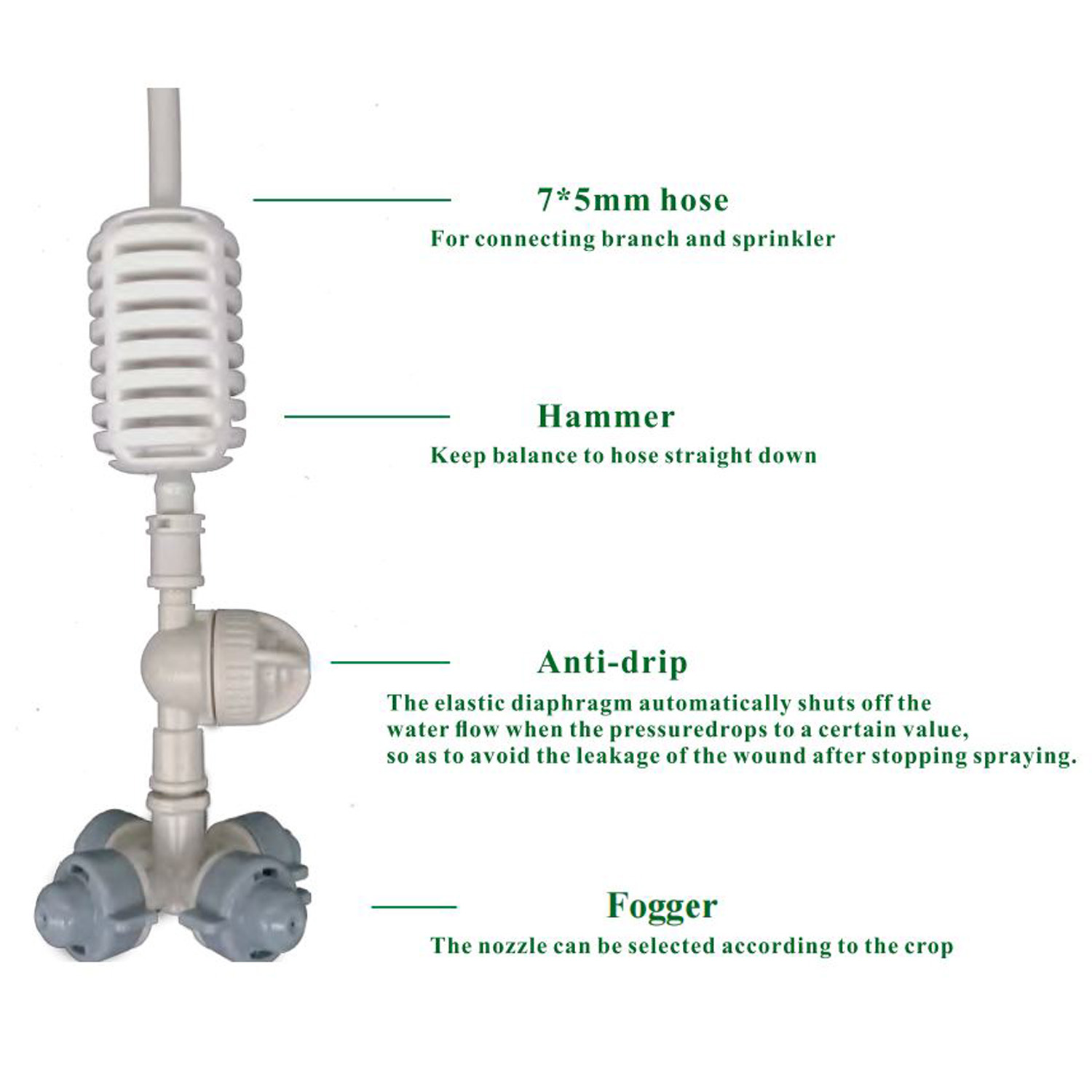 01/05/20/50 pcs Hanging Fogger Sprinkler Cross Four Outlet Sprinkler Nozzle Irrigation System for Watering, Cooling & Humidity Control in Farm & Garden Watering and Temperature Control. 