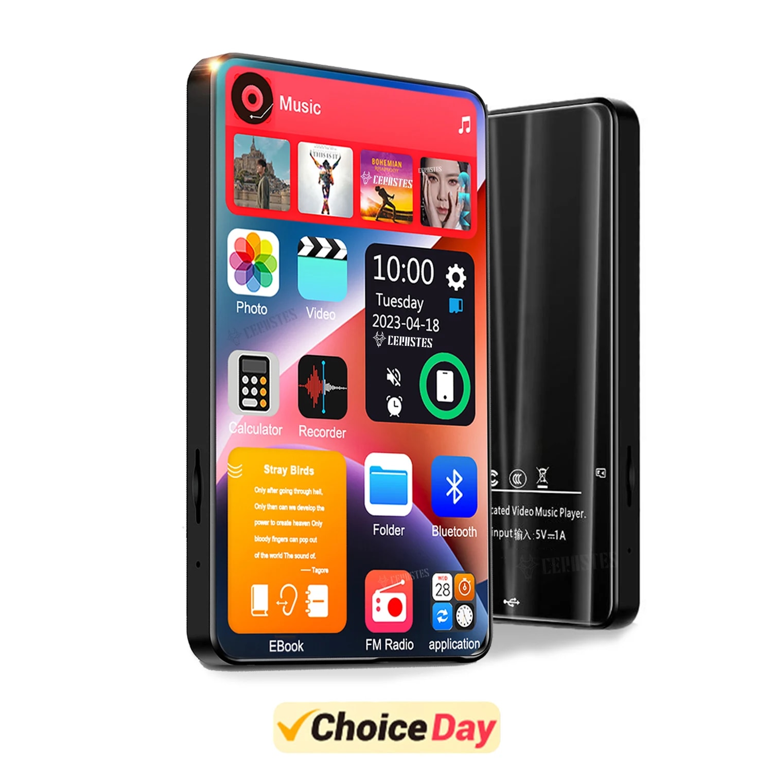 2024 NEW Bluetooth MP3 MP4 Player 4.0 Touch Full Screen Built-in16GB Music Player FM/ recorder/ Video Media player for students
