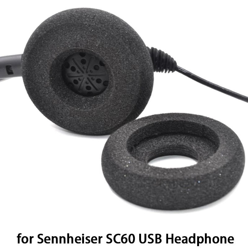 Headphone Foam Earpads Noise Cancelling Foam Ear Cushions for Sennheiser SC60 USB Headphone Comfortable Earmuff Replacement. 