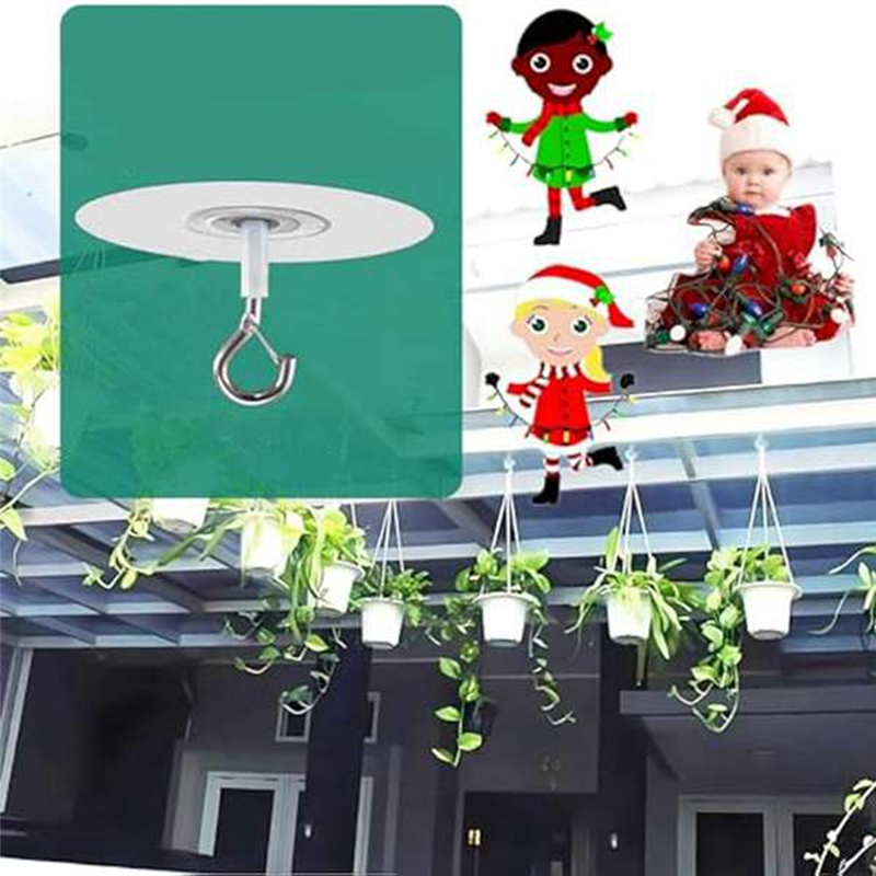 10Pcs Adhesive Ceiling Hooks for Popcorn Concrete Textured Ceiling Wall , No Drilling Self Adhesive Ceiling Hooks Easy Install Easy to Use. 