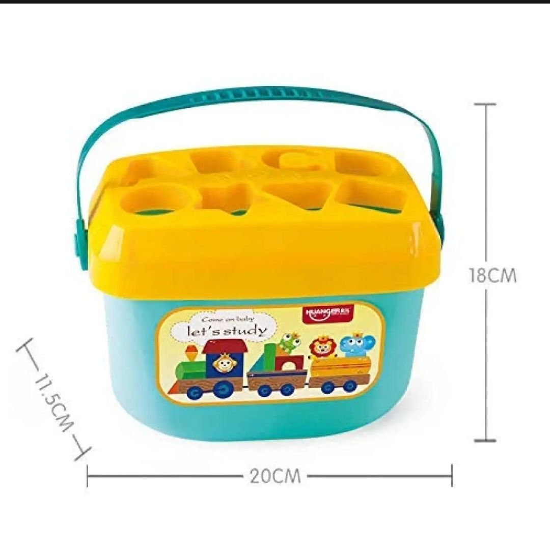 Huanger Baby First Blocks Color & Shape Toy For Children Educational Sorting Box Happy Gif. 
