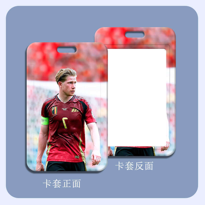 Kevin De Bruyne student meal campus work card, access cartoon bus card holder, Instagram style.