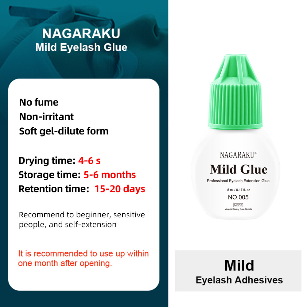 NAGARAKU 5ml fast dry Eyelash Extension Adhesive Russian volume eyelash mega hold glue dry time 0.5s premade fans strong glue