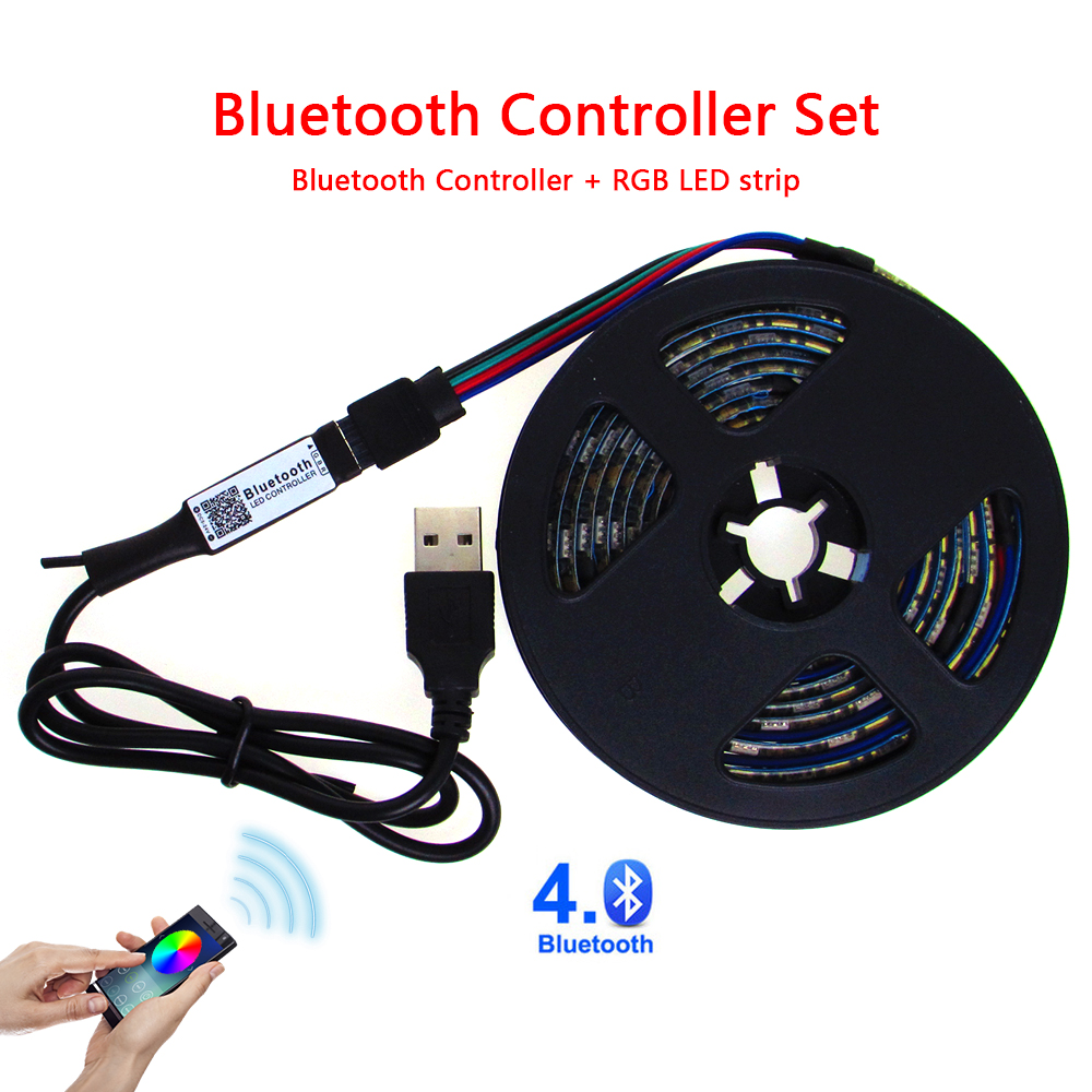 5 V Volt USB LED Strip Light RGB Not Waterproof SMD 5050 5V Led Light USB Tape TV Backlight 50CM - 5M With Remote Controller. 