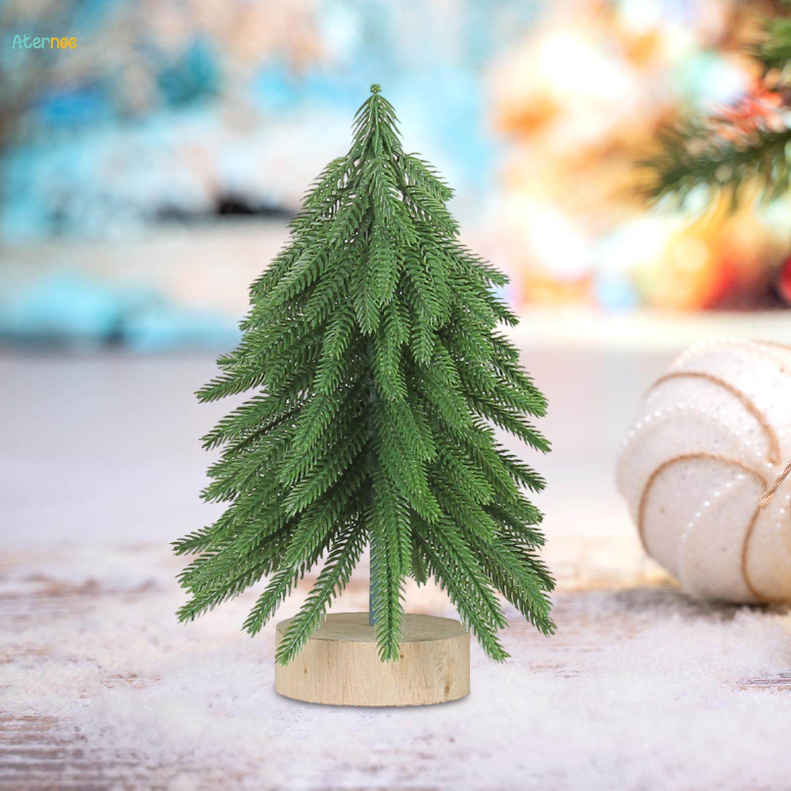Flocked Christmas Tree Tabletop Miniature Artificial Christmas Tree for Home without Snow Size M. 
