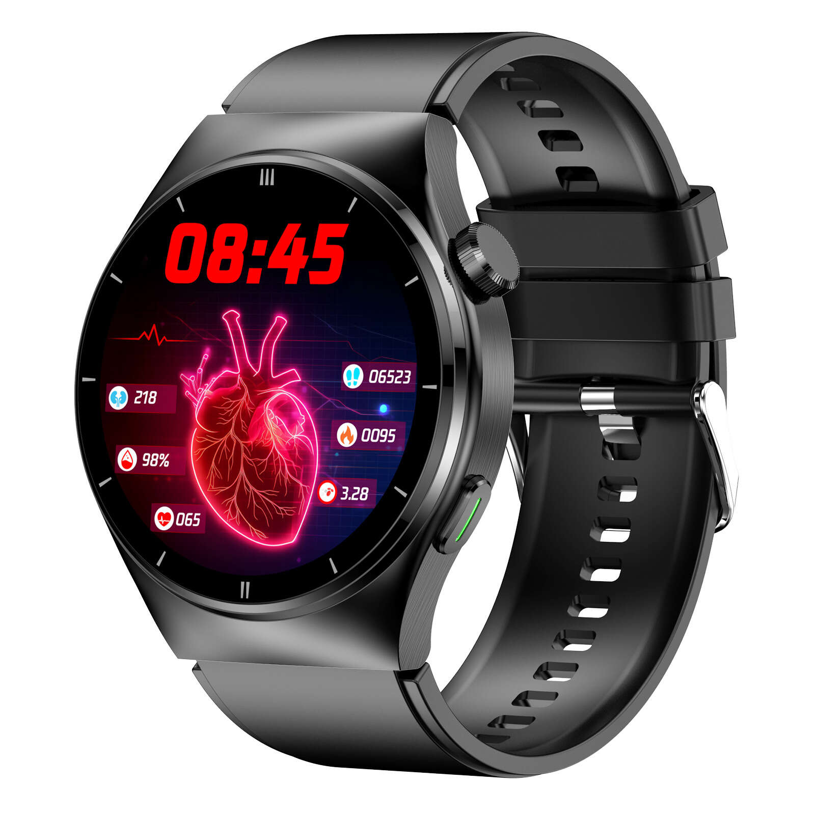 New F320 smartwatch laser therapy with call 1.46 round screen uric acid, lipids, non-invasive blood glucose, heart rate