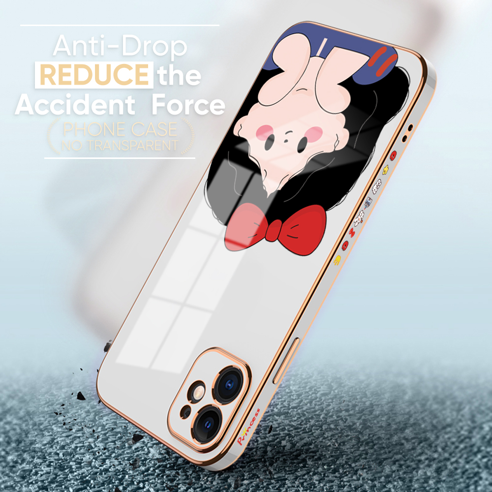 UCUC for OPPO A9 2020 A5 2020 Back Cover + Free Lanyard Cute Gir Luxury 6D Plating Case Side Pattern Soft Silicone Square Phone Cases. 