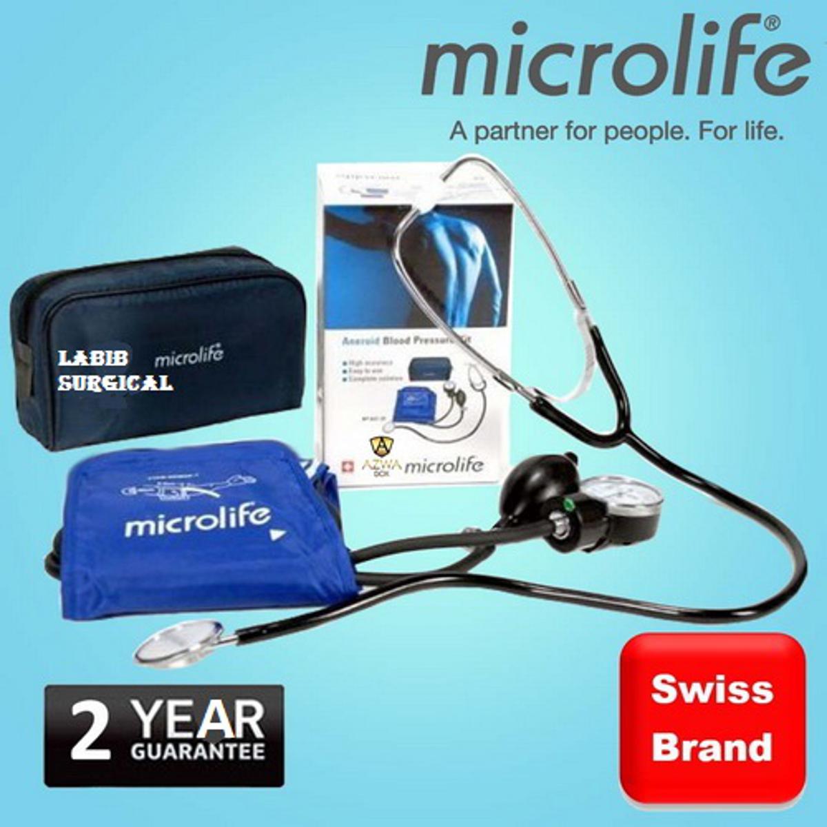 Microlife Manuel Blood Pressure Machine Monitor Sphygmomanometer- Analog Aneroid Manual BP Machine Set With Stethoscope