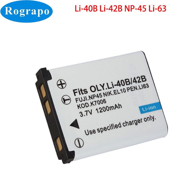 3.7V 1200mAh Li-40B Li40B Li 40B Li-42B EN-EL10 EN EL10 ENEL10 NP-45 Digital Camera Battery for Olympus Nikon Fujifilm Kodak