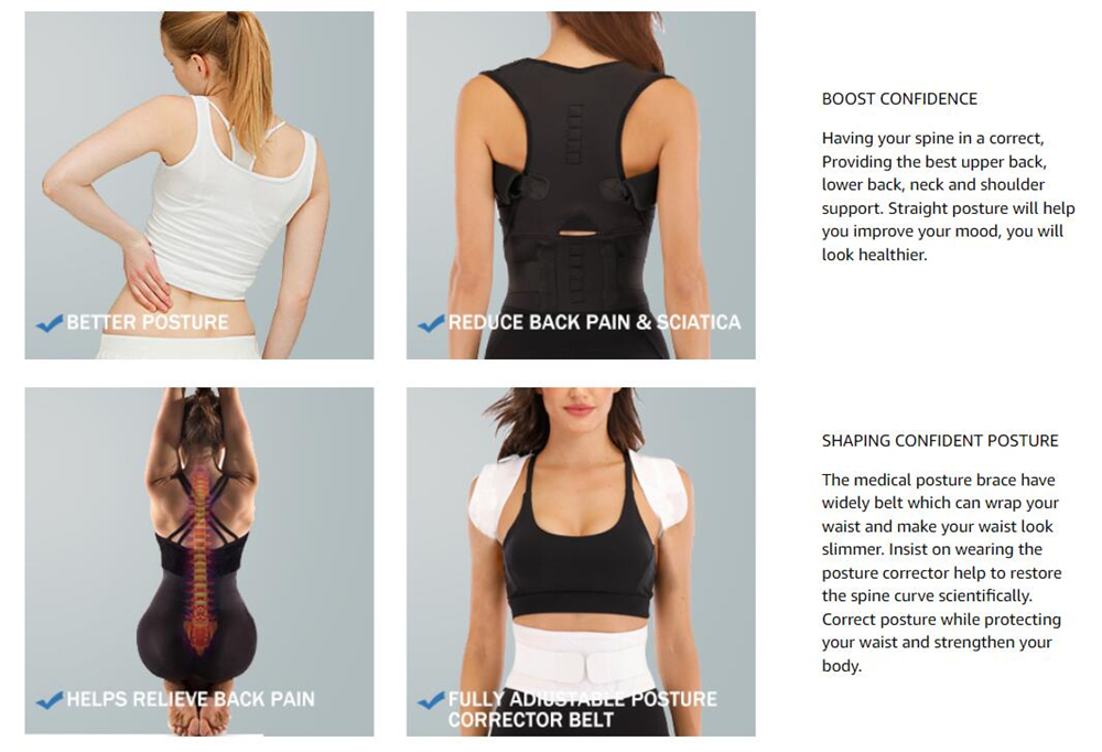 Adjustable Magnetic Posture Back Support Corrector Belt Band Belt