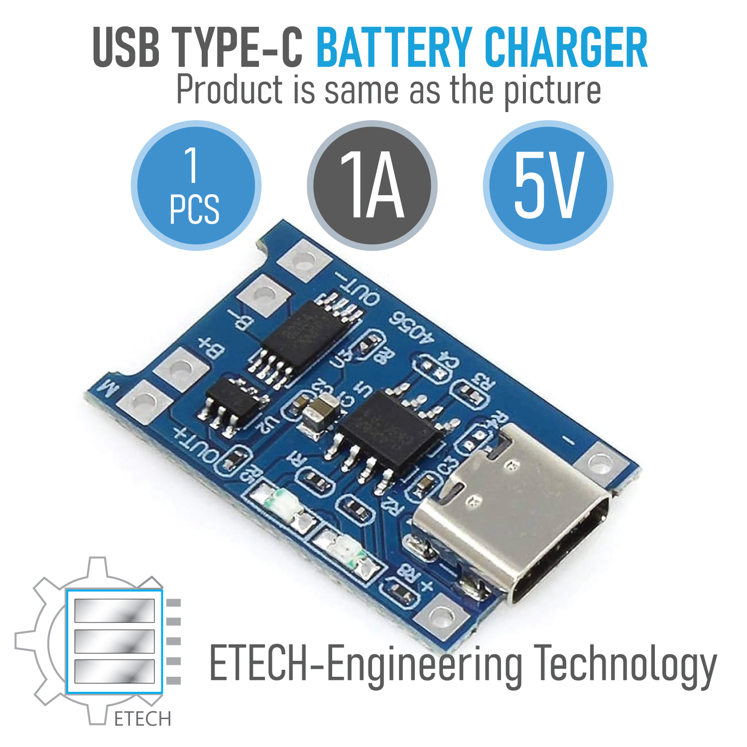TP 4056 C Type USB Type C USB 5V 1A 18650 TP4056 Lithium Battery Charger Module Charging Board with Protection Dual Functions 1A Li-ion
