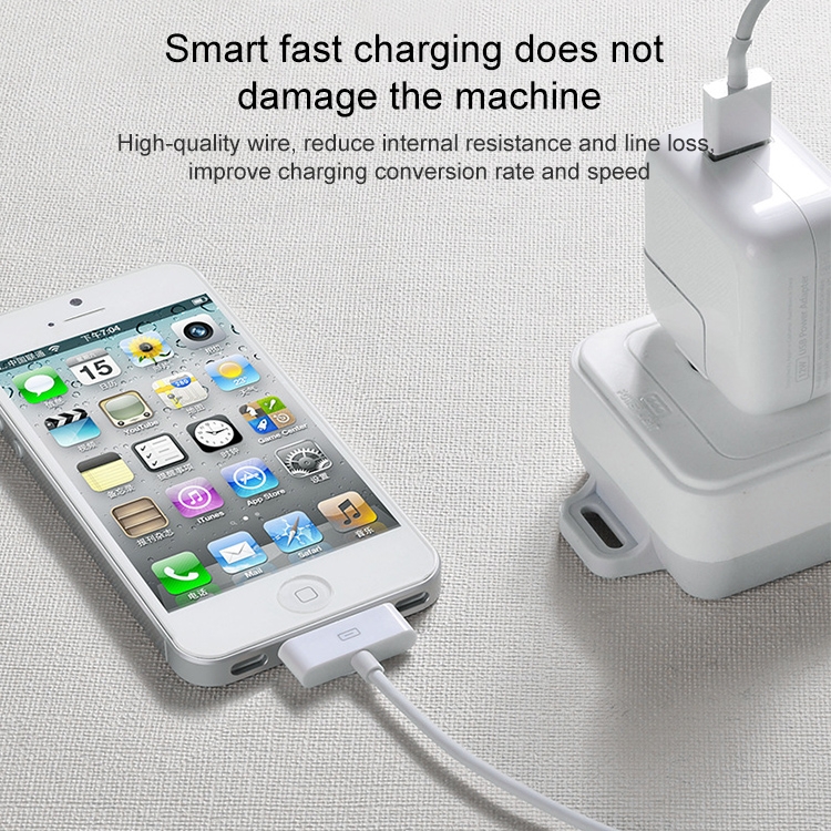 USB Data Cable for New iPad (iPad 3) / iPad 2/ iPad, iPhone 4 & 4S, iPhone 3GS/3G, iPod touch, Length: 1m ()(White). 