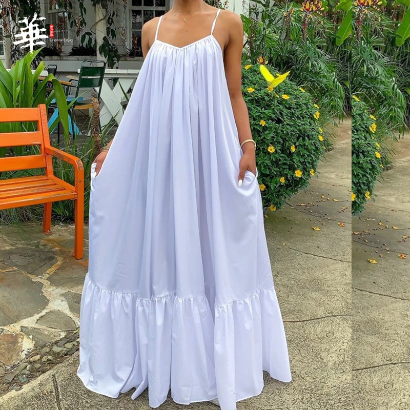 Summer Dress Women White Maxi Dresses 