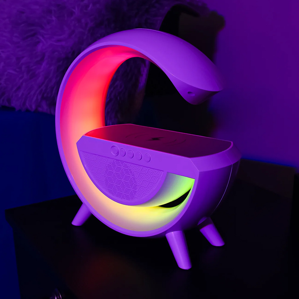LED Wireless Charging Table Lamp Bluetooth Speaker Intelligent Atmosphere RGB Light Bluetooth Speaker With Wireless Charging BT 2301. 