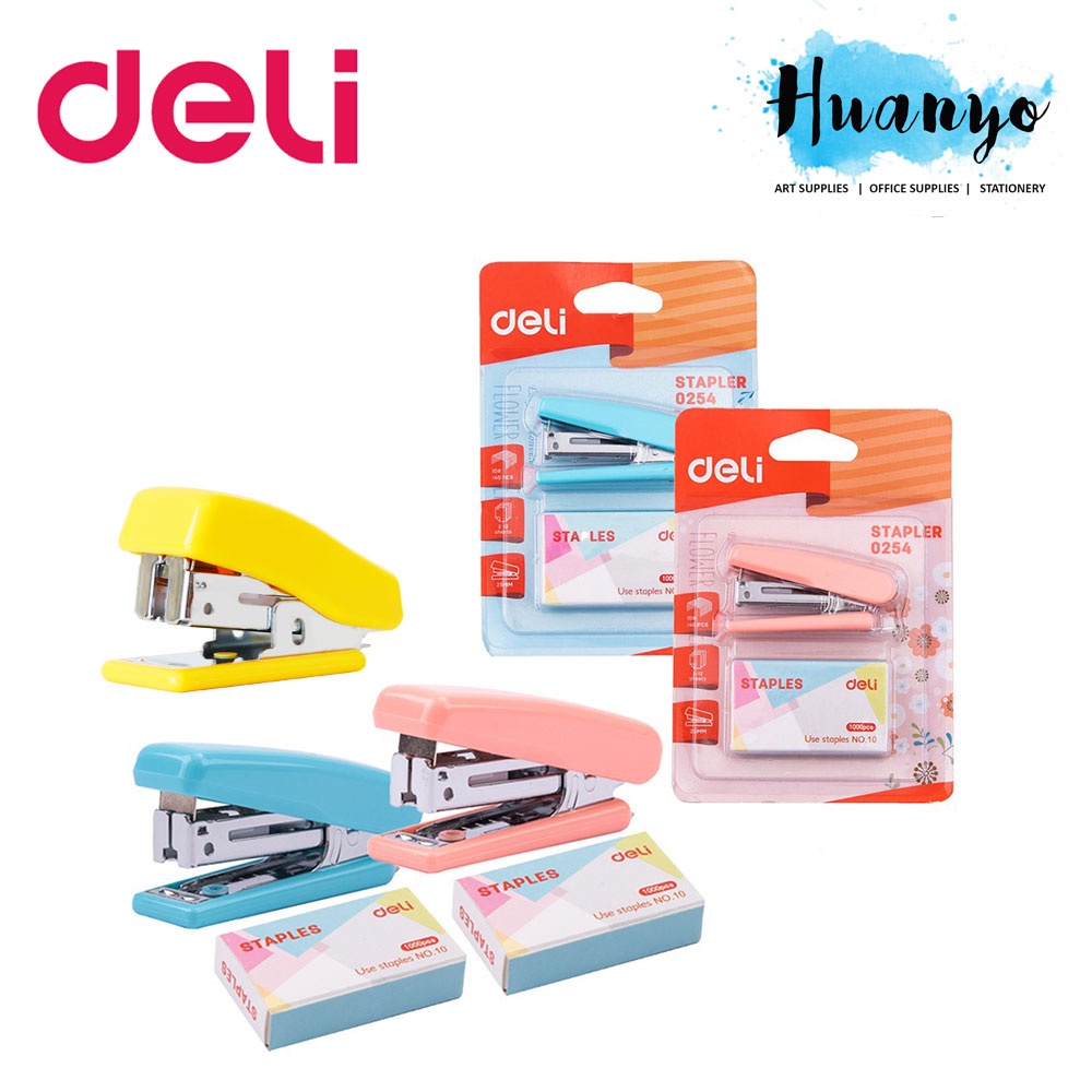 Deli Pocket Size Mini Stapler & Staples Set 0353. 