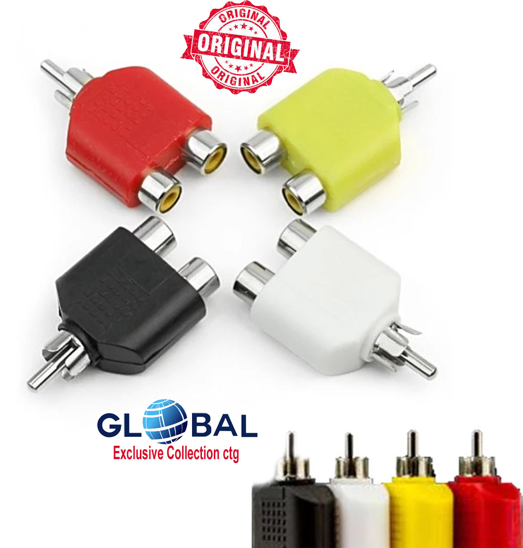 RCA Male to Dual RCA Female Y Splitter Audio Video Adapter. 