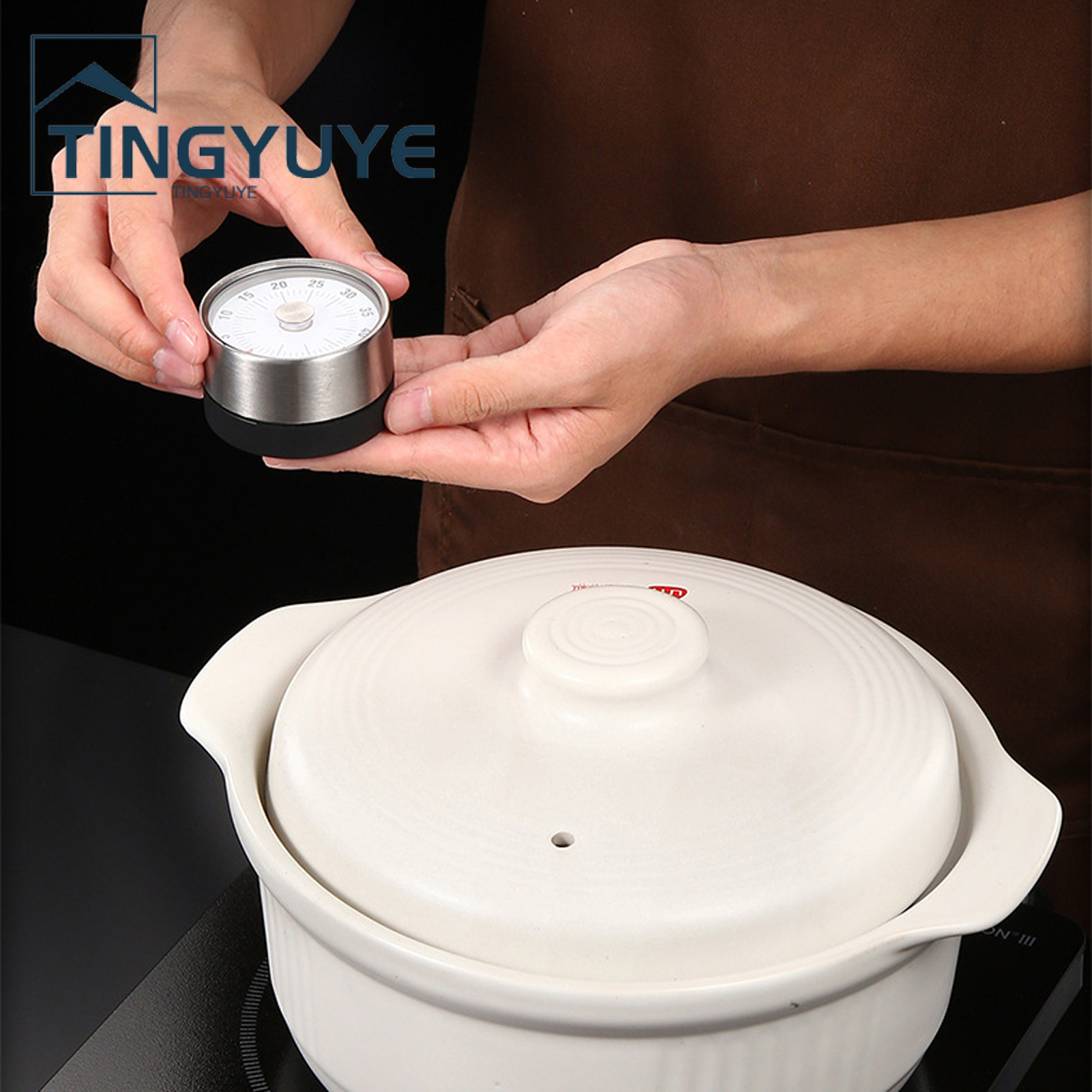 Mechanical Clock Eco-friendly Rust-proof Stainless Steel Manual Time Reminder Alarm Clock for Home. 