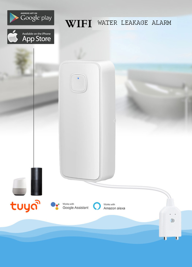 Tuya Smart Life Water Leakage Alarm Independent Wifi Leak Sensor Detector Flood Alert Overflow Home Security Automation System. 