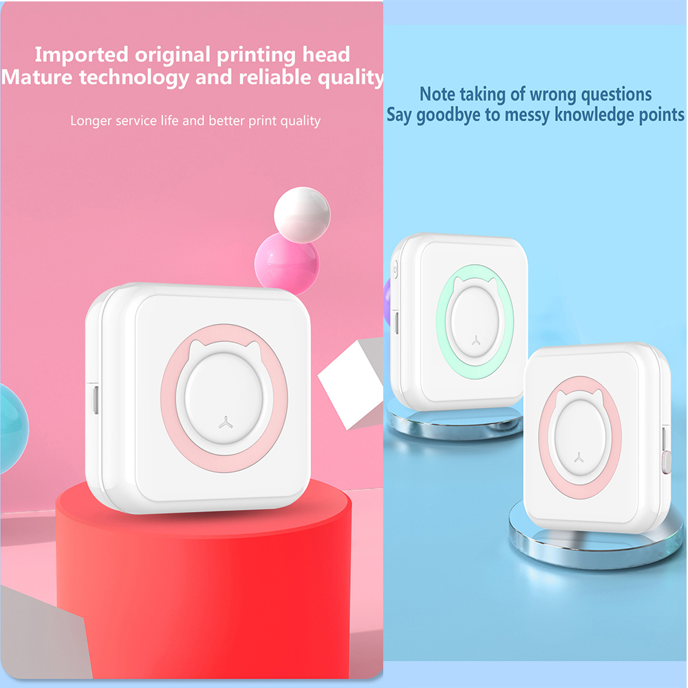 Mini Printer Portable Thermal Stickers Paper Inkless Bluetooth Wireless Impresora Android IOS Portable Label Printer. 