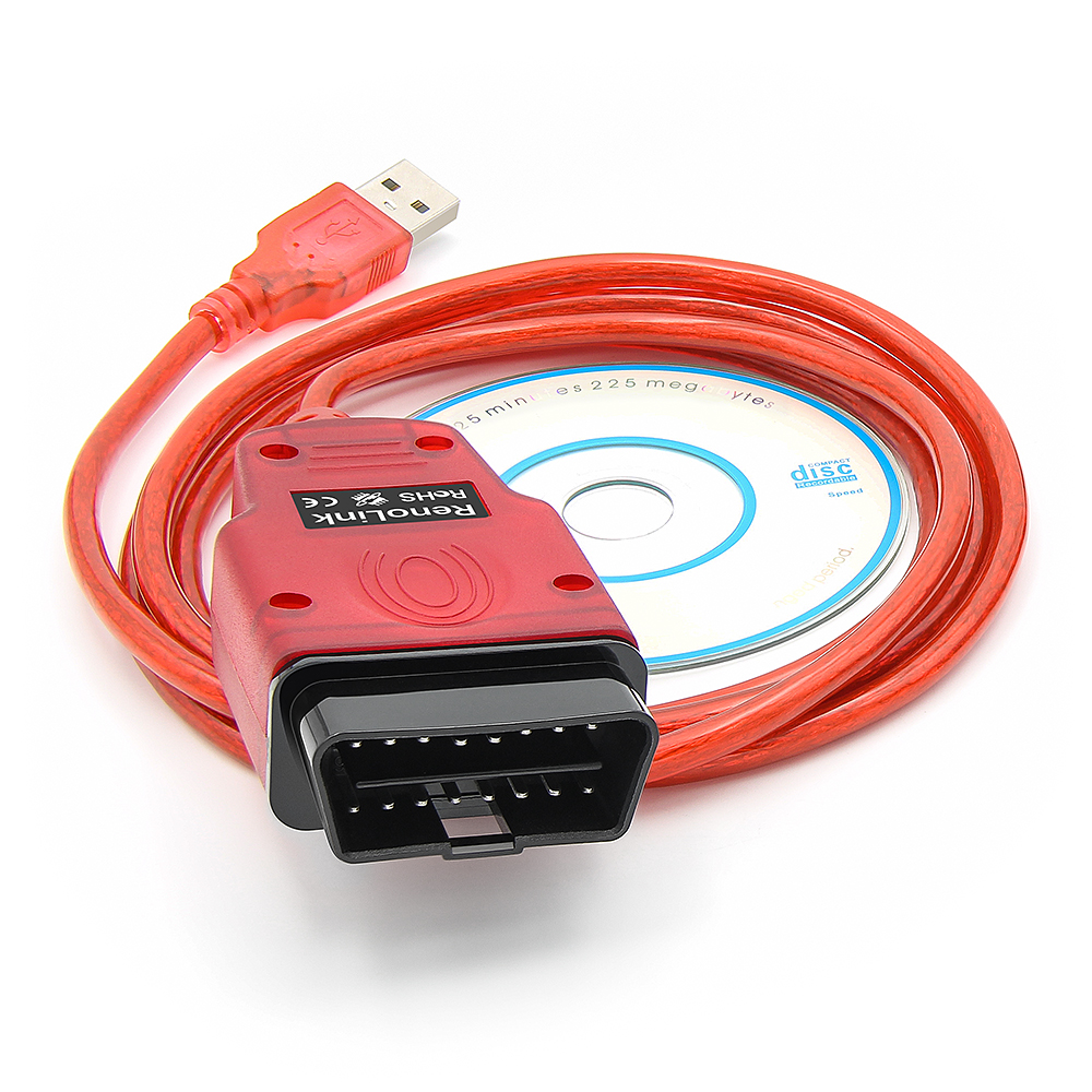 Renolink V2.10 OBD2 Diagnostic Cable Tools Airbag ECM UCH Key Code ECU Reset Programmer USB Interface for Renault. 