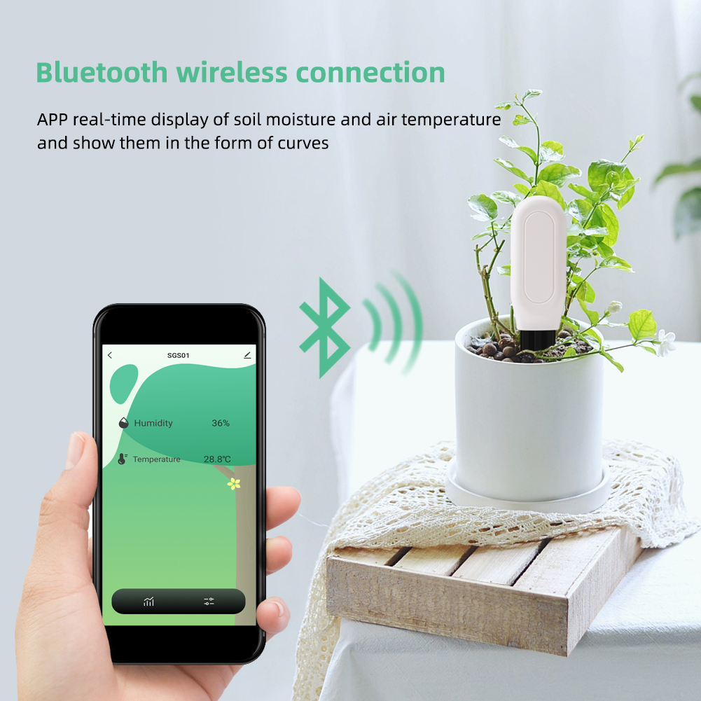 YIERYI Bluetooth Soil Moisture &Temp Tester, Flower Plant Vegetable Seed Germination Moisture Monitor. 