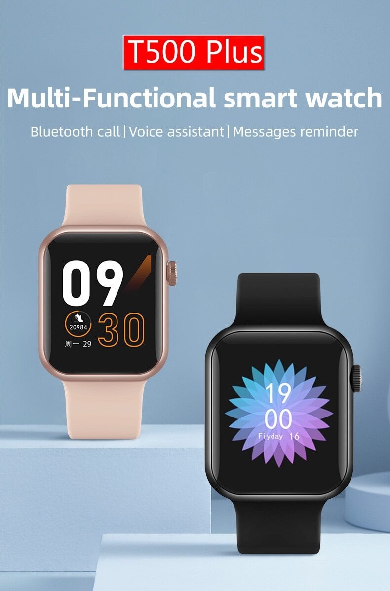 T500 Plus Bluetooth Call Smart Watch Heart Rate Monitor IWO 8 Lite Smartwatch for Android IOS (Black). 