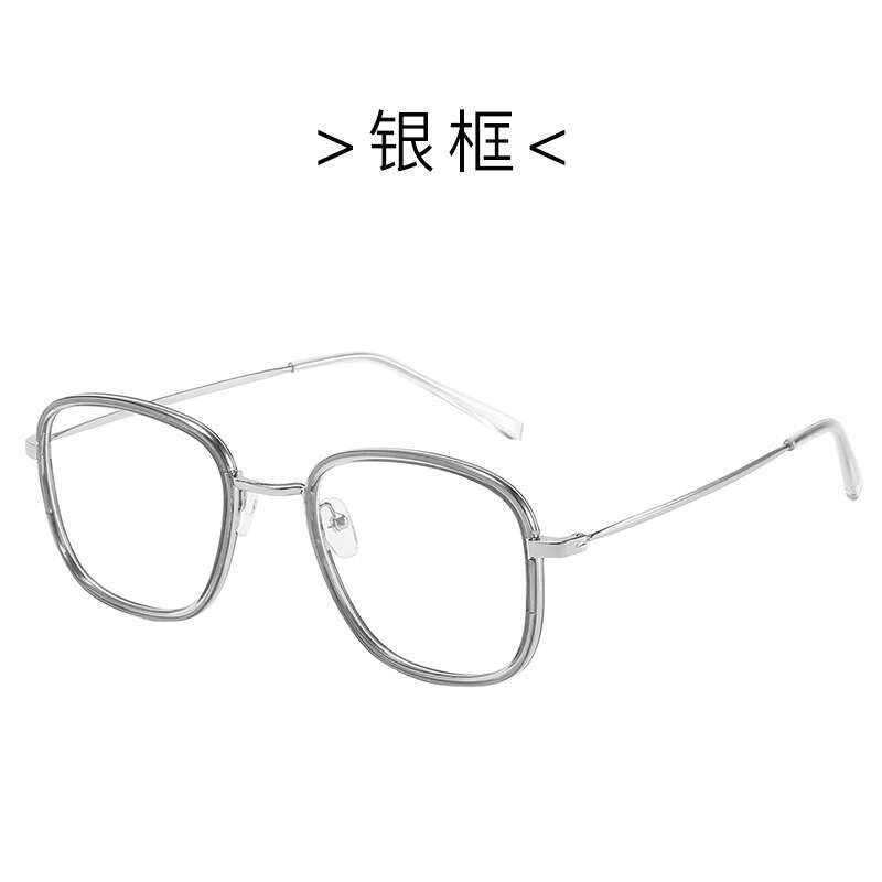 Korean version of artistic student eyeglass frame anti blue light radiation flat lens for women can be paired with myopia glasses, finished 50-600 degrees. 