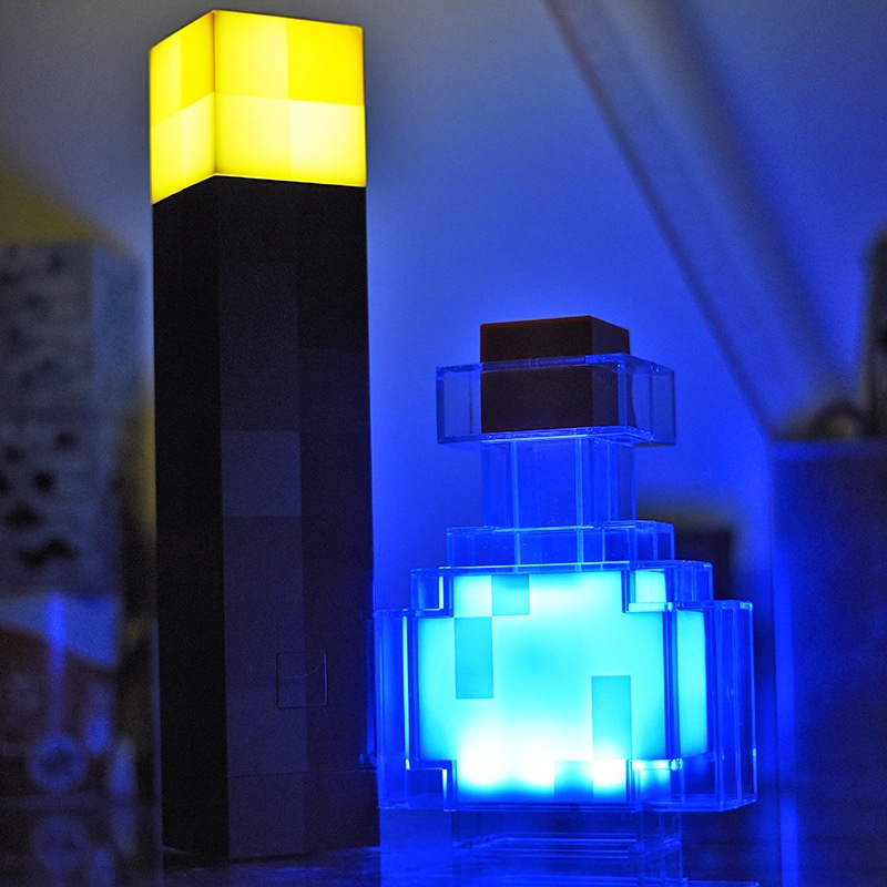 （New）[Ready tock Light Up Torch 28CM High Brightne LED Minecraft Hand Held or Wall Mount Flahlight. 
