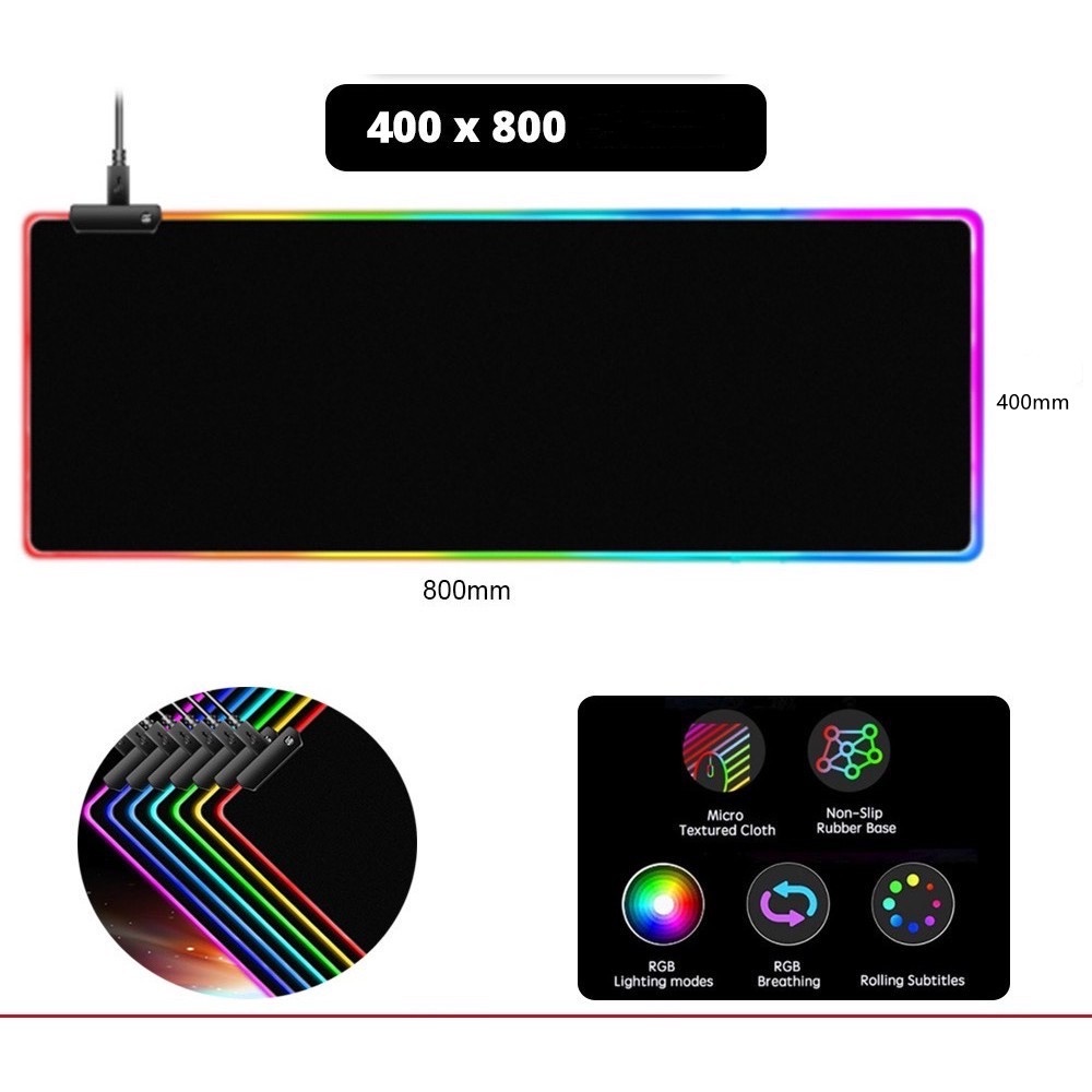 mouse pad/Big Size/mini size for laptop RGB Lighting Gaming Mouse Pad Large Size Waterproof Usb Mousepad Game Mice Mat Mice For Dota2. 