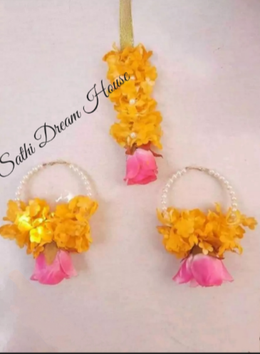 Artificial flower non bridal Jewellery set