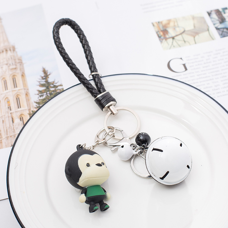 BS-001 Monkey Doll LED Sound Luminous Keychain Mobile Phone Pendant Creative Gift Cartoon Flashlight. 