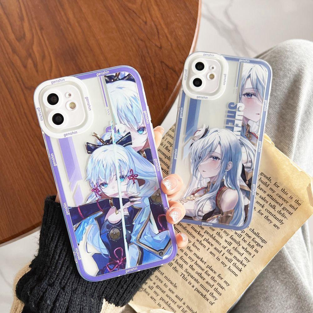 Casing For iPhone 6 7 8 Plus 6S XS XR SE 14 PRO MAX Cellphone Case Genshin Impact Beelzebul Raiden Ei Yae Miko Wanderer Soft Shockproof Anti-falling Silicone TPU Transparent Protection Anime Cartoon. 