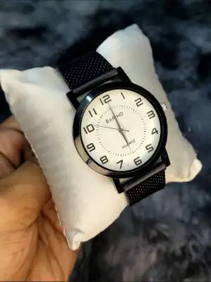 Black belt shop wrist watch