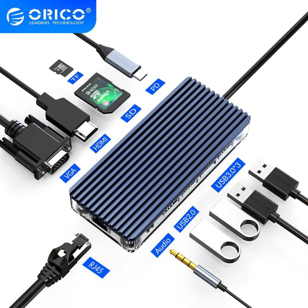 ORICO WB-11P Type-C 11-in-1 Transparent Hub