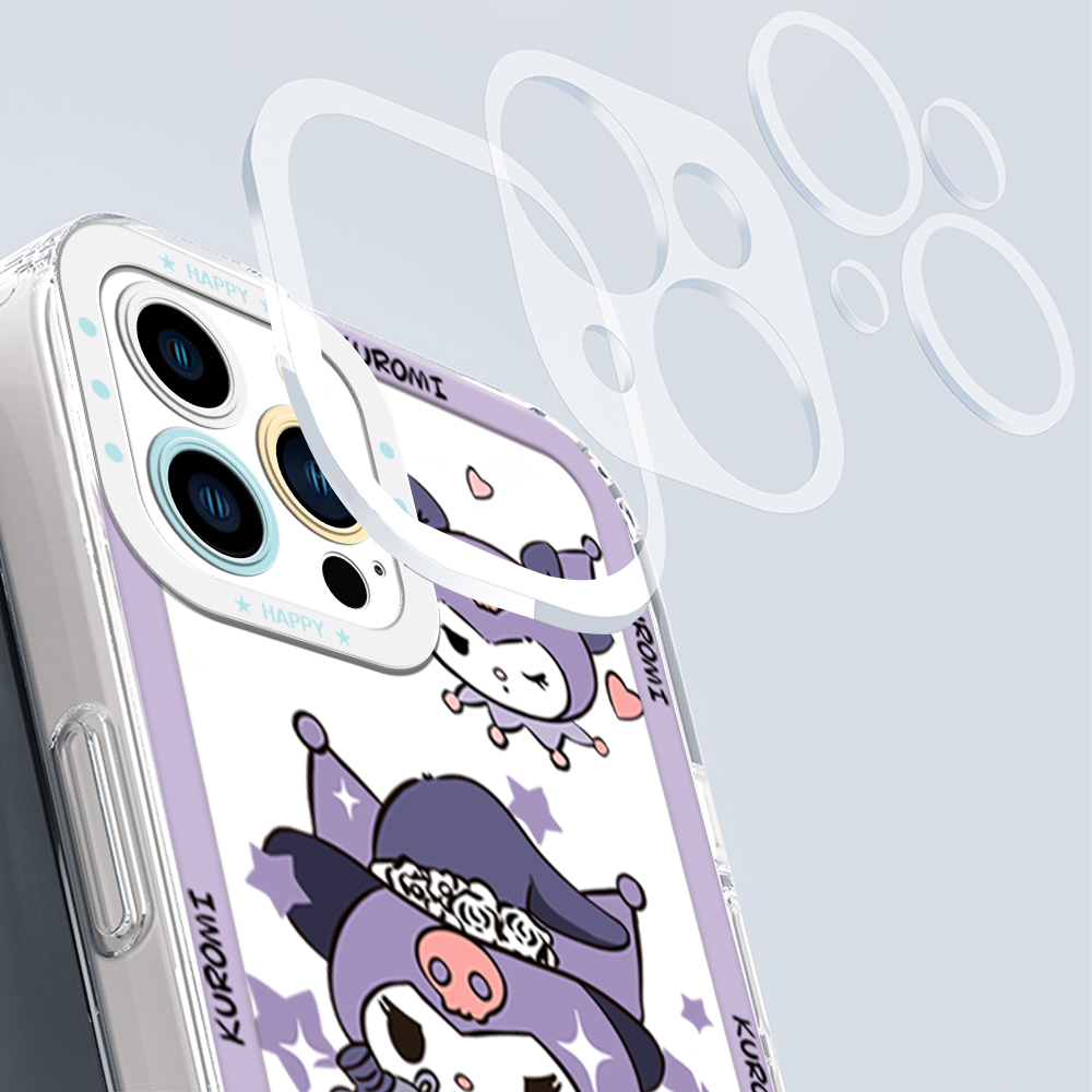 YYDS for Redmi 9A Back Cover Cute Kuromi Transparent Crystal TPU Soft Case Full Lens Protection Ultra Thin Drop Resistant Phone Case. 