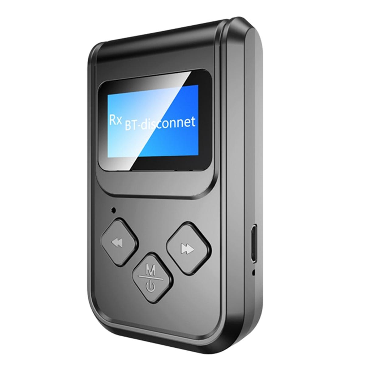 Bluetooth Adapter LED Screen Wireless Audio Bluetooth 5.0 Transmitter Receiver for PC TV Auto 3.5mm AUX Music
