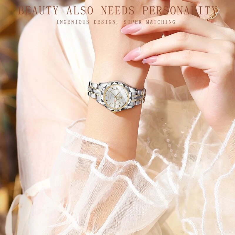BINBOND Luxury Ms. Watches Business Top Brand Ms. Wristwatch Waterproof Luminous Date Week Quartz Ms. Watch High Quality. 