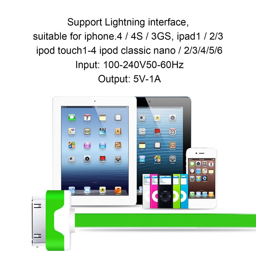 NYT Usb Charging Charger Sync Data Cable Cord For Apple Ipad 3 For Iphone 4 4S. 