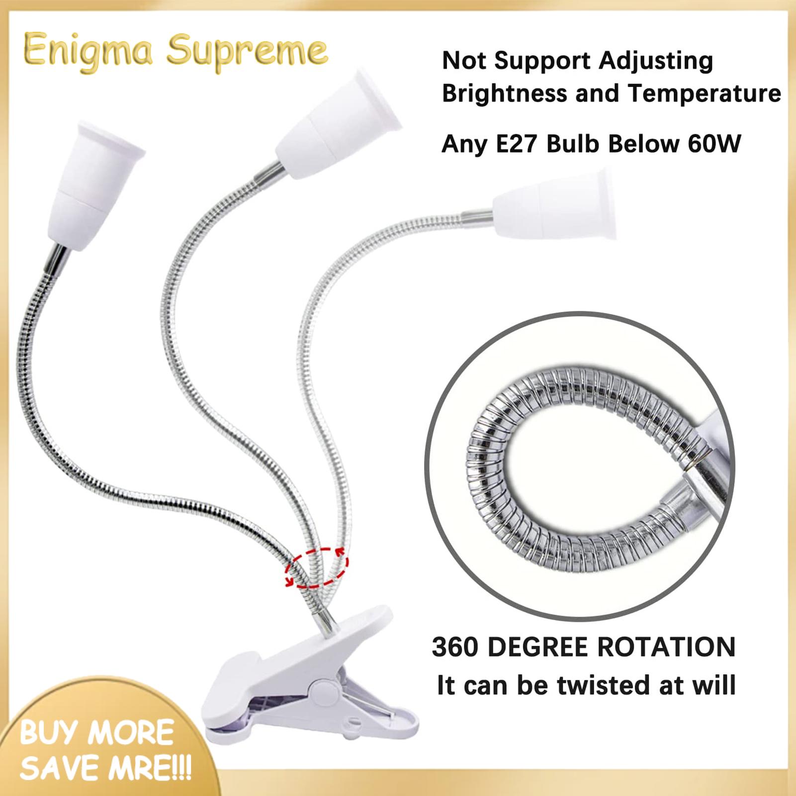 Enigma- Lamp Stand Clamp Flexible E27 Bendable Neck Light Bulb Socket Lamp Holder. 