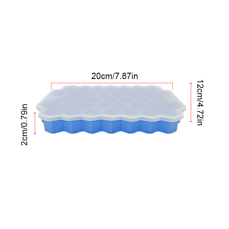 37 Grid Honeycomb Silicone Ice Cube Mold With Lids Large-capacity Ice Tray Mold Reusable Food Grade Ice Maker Mould Bayline. 