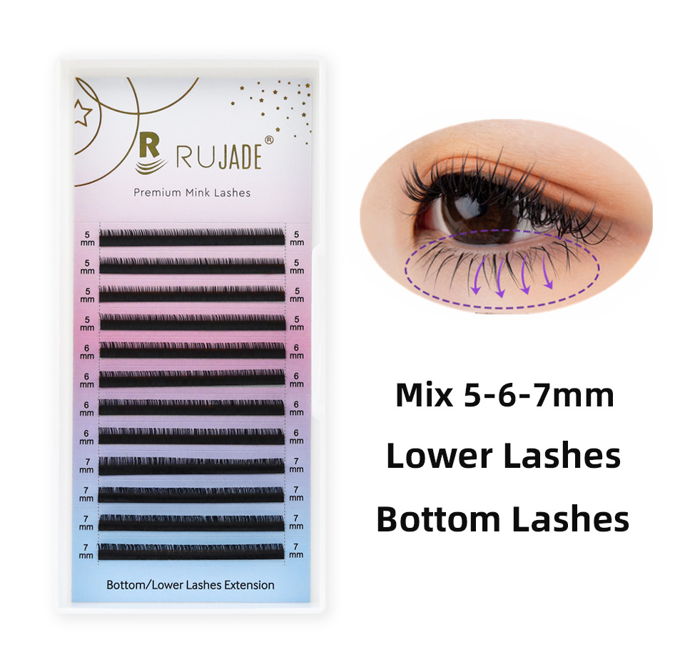 Lower Lashes Mix 5 6 7mm Bottom Lash Extensions B/C Curl Under Eyelashes Individual Lashes Natural Short Mink Eyelash Extensions Lateil
