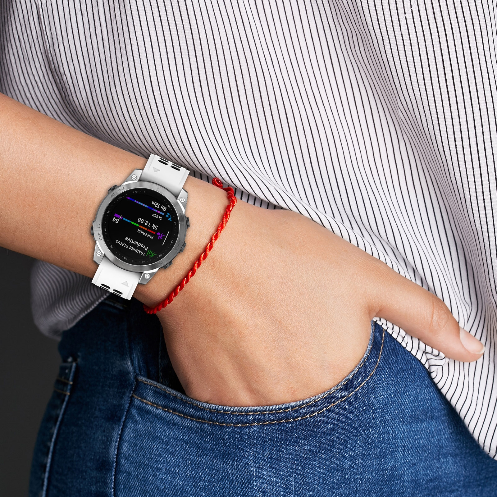 (Ready Stock)Watch Strap For Garmin Descent G1 / Coros Vertix 22mm Quick Release Double Row Silicone Watch Band. 