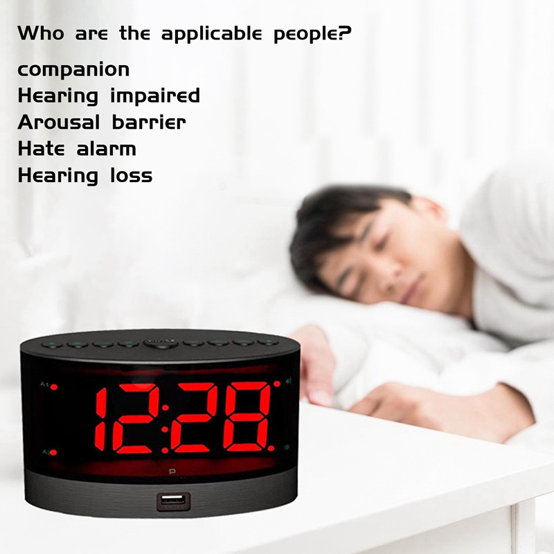 Extra Loud Alarm Clock with Wireless Bed Shaker,for Heavy Sleepers. 