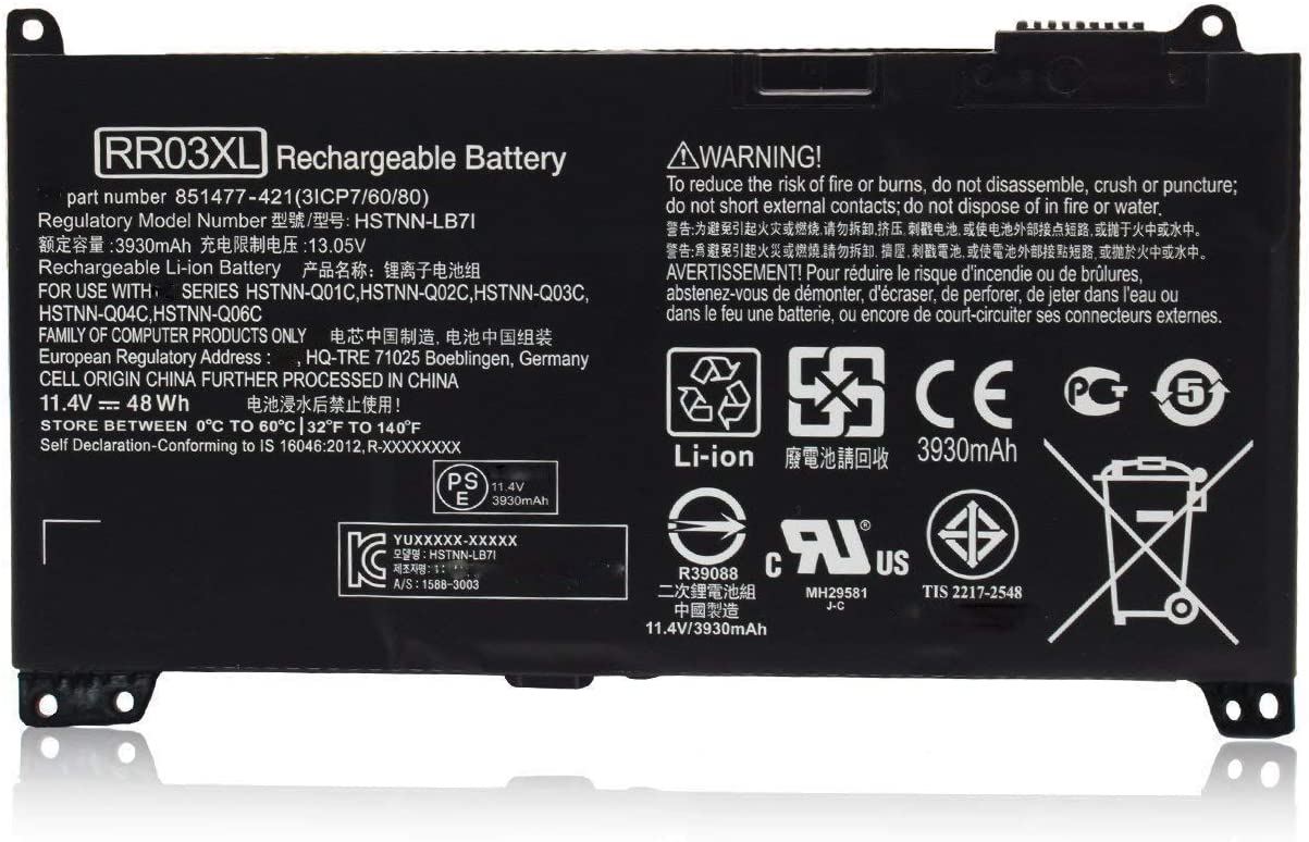 Hp probook 430 g4, 430 g5, 440 g4, 440 g5, 450 g4, 450 g5, 455 g4, 470 g4, 470 g5 সিরিজ, pn: rr03 rr03xl ল্যাপটপ ব্যাটারি