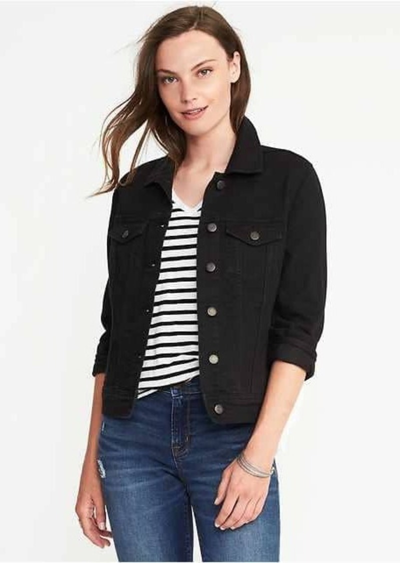 women's black denim jacket