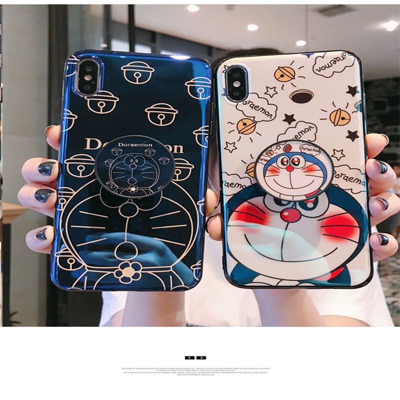 Phone Case Samsung Galaxy F62 Back Cover Cute 3D Cartoon Blue Light Happy Doraemon Soft Couple Cases Stand Holder for Samsung F62 Case. 